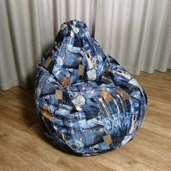 Кресло Груша XL Велюр Джинс XLA074